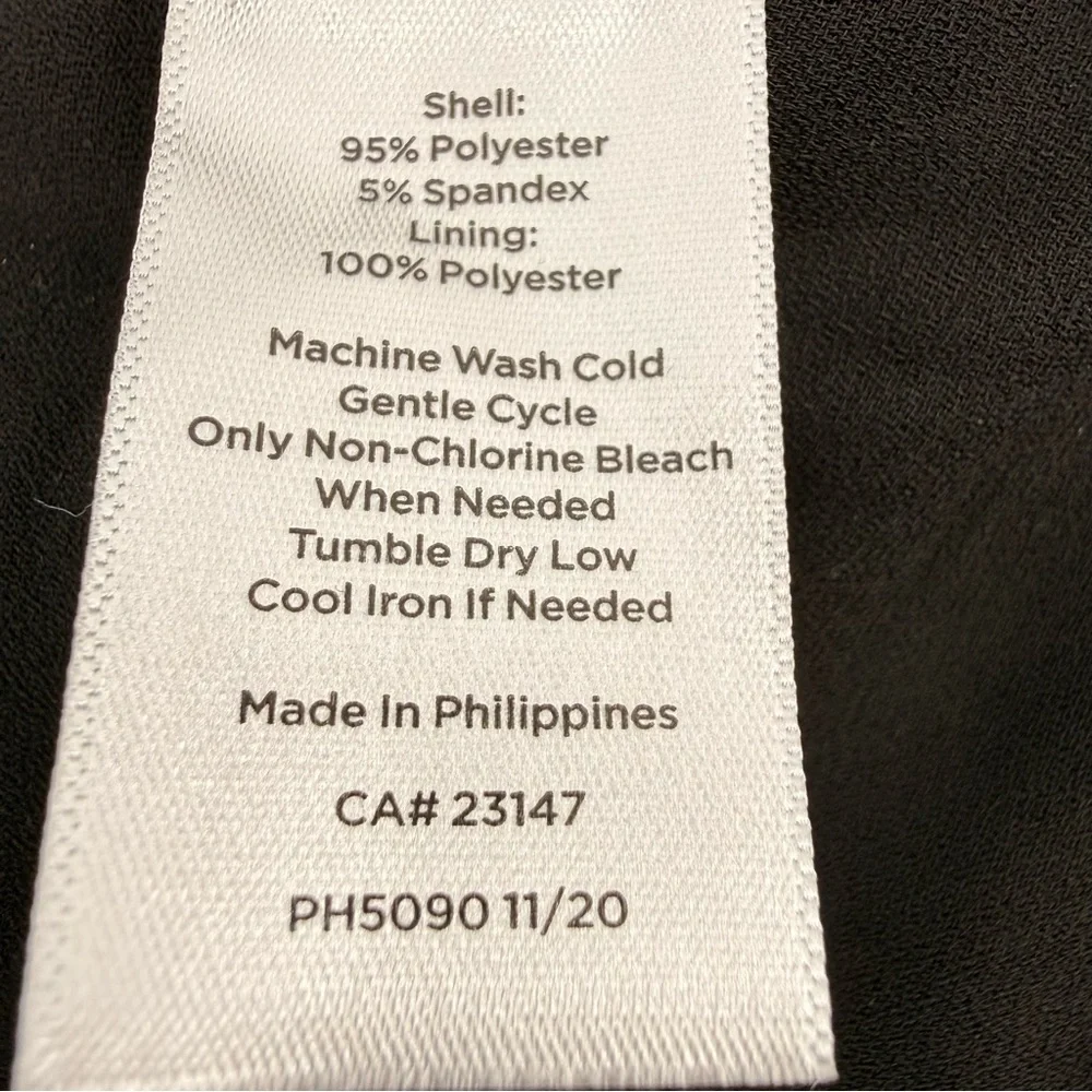 Talbots Womens 12 Flutter Sleeve Midi Dress Black White Dot Pockets Lined A-Line - Picture 11 of 13